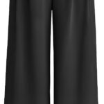 Women Wide Leg Dress Pants High Waisted Loose Fit Business Casual Work Trousers with Pockets