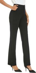 Women Stretchy Straight Leg Dress Work Pants Business Office Casual Slacks with Pockets