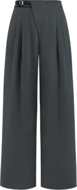 Women Wide Leg Dressy Pants High Waisted Fashion Business Casual Work Office Trousers Palazzo Pant