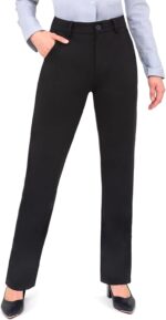 Dress Pants Women Work Business Pants Tummy Control Office Straight Leg Trousers High Waisted Ladies Slacks