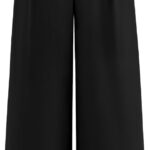 Women Wide Leg Dress Pants  High Waisted Button Pleated Business Casual Trousers Office Work Palazzo Pants