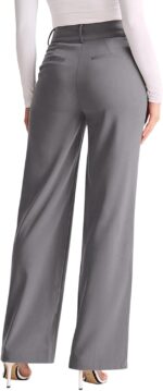 High Waisted Work Pants for Women Wide Leg Dressy Pants Business Casual Trousers  Summer Slacks with Pockets - Image 2