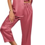Women's Satin Pajama, Two-Piece Silk Lounge Set