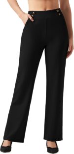 Women Wide Leg Dress Pants High Waisted Stretch Work Pants Office Business Casual Slacks Pockets Petite/Regular/Tall - Image 2