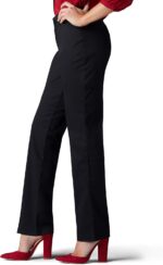 Women Wrinkle Free Relaxed Fit Straight Leg Pant - Image 2