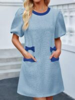Tweed Mini Straight Skirt with Bow - Image 2